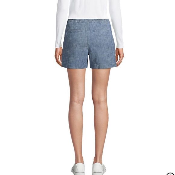 LandsEnd Women's Mid Rise Elastic Waist Pull On 7" Chino Shorts size 2 brand new - Picture 3 of 16